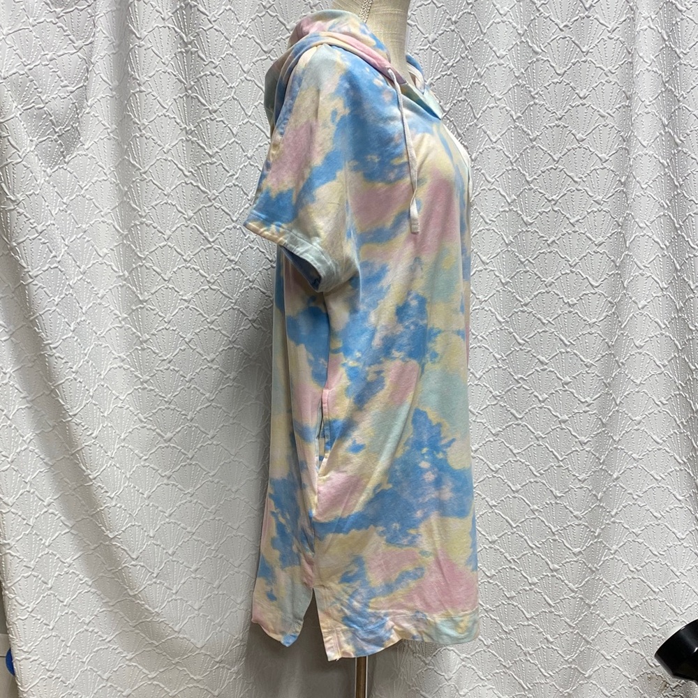 Polo Ralph Lauren size XL Blue Pink yellow and White tie dye hoodie dress casual - Picture 12 of 16